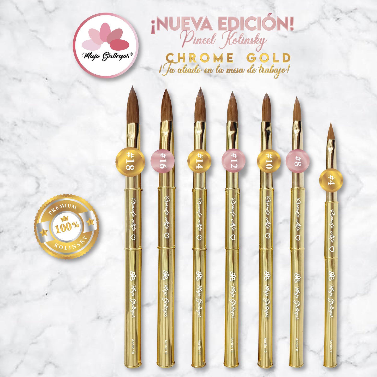 PINCEL KOLINSKY CHROME GOLD