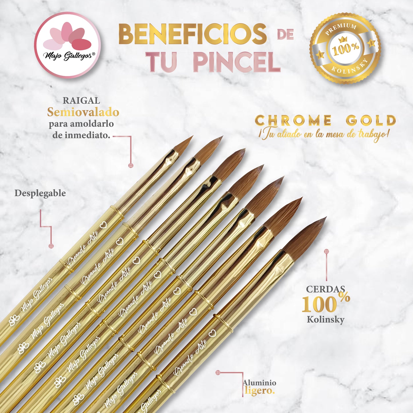 PINCEL KOLINSKY CHROME GOLD