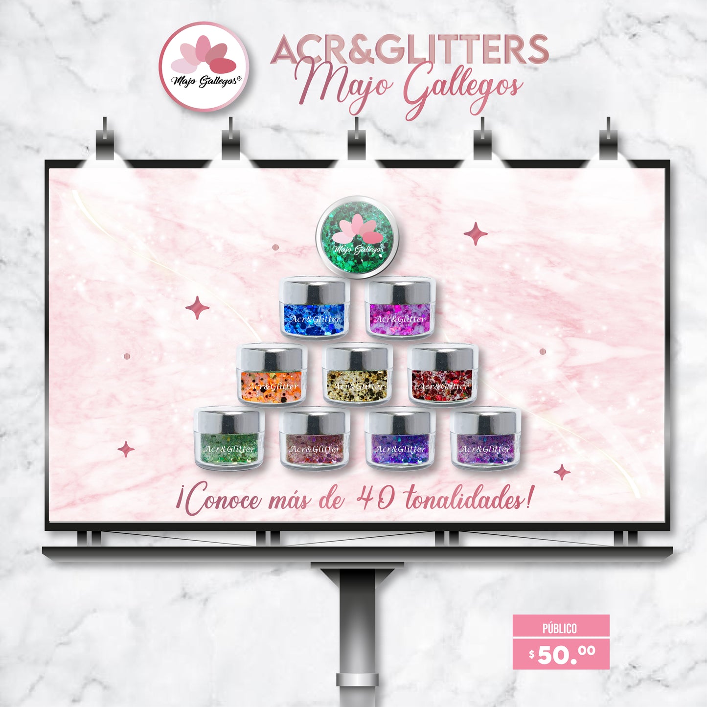GAMA ACR&GLITTER ''ROSAS''