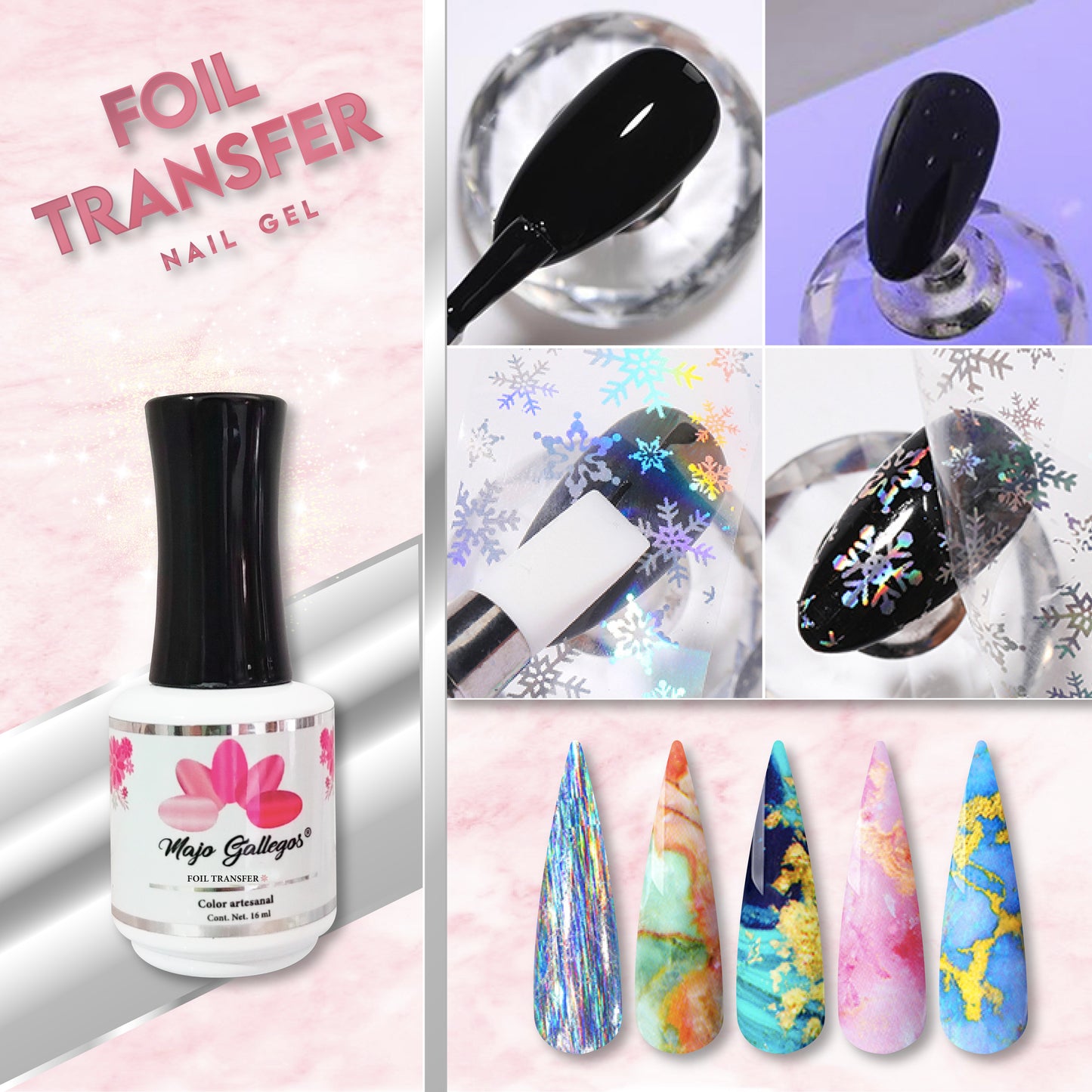 TRANSFER FOIL NAIL GEL