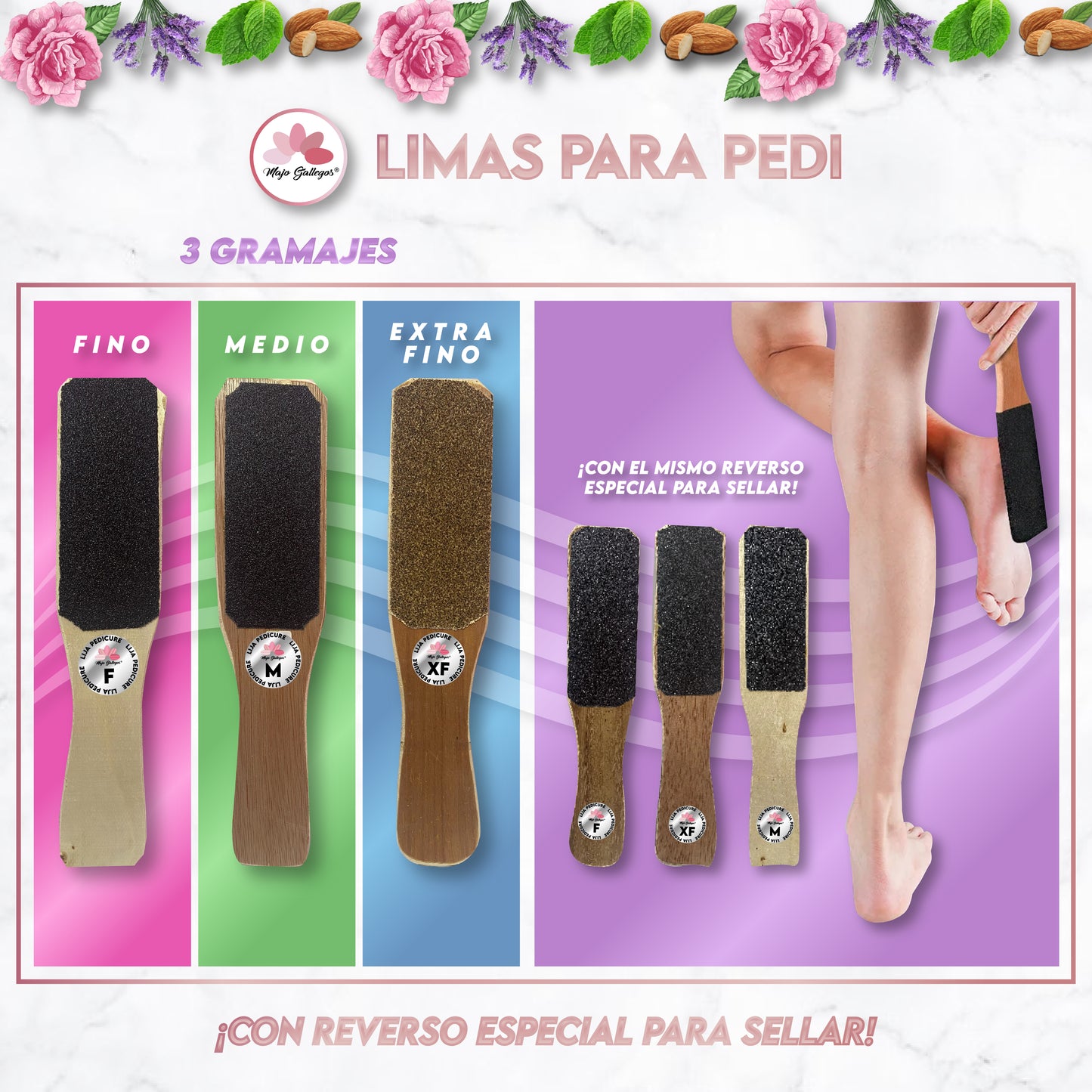 LIMA PARA PEDICURE 3 GRAMAJES