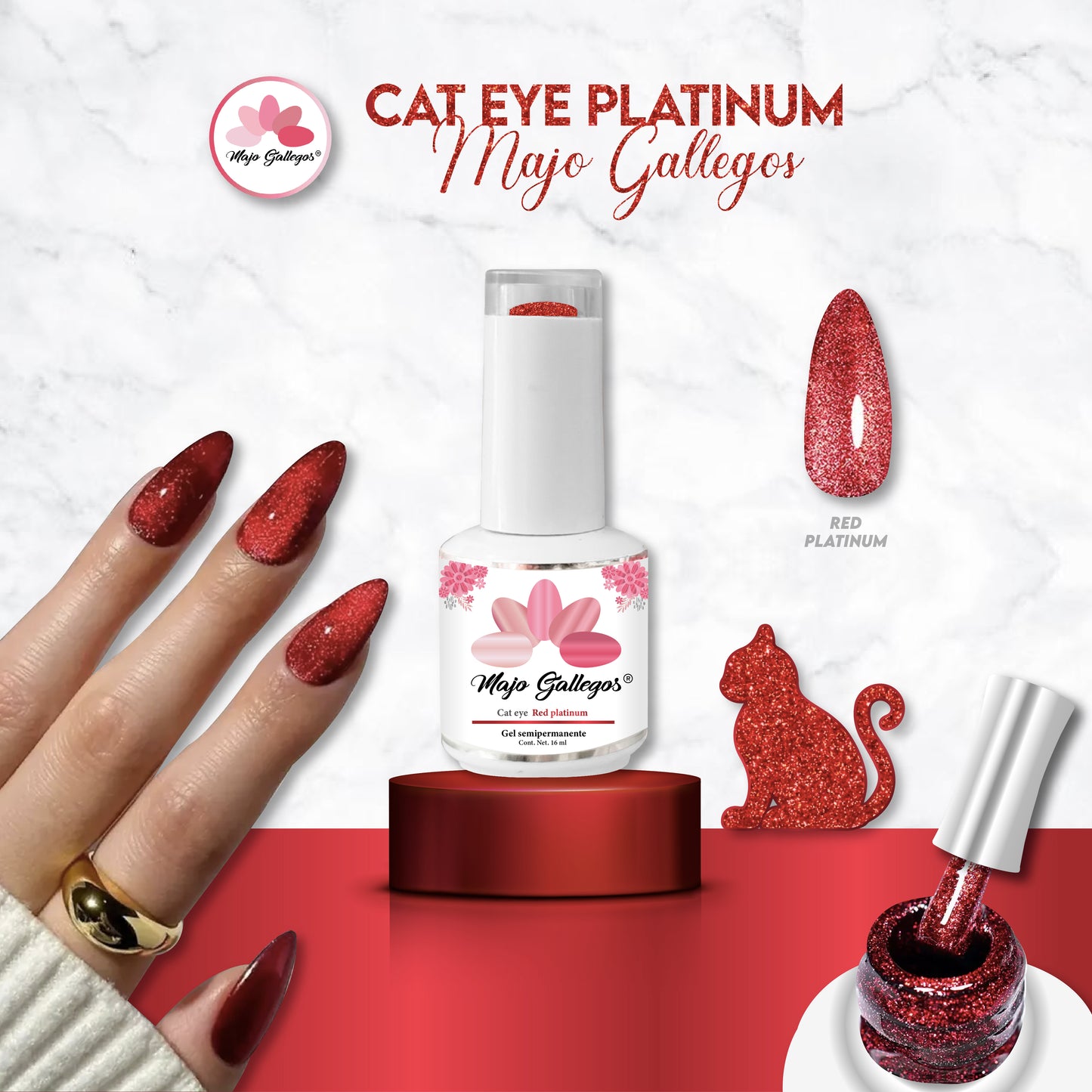CAT EYE RED PLATINUM